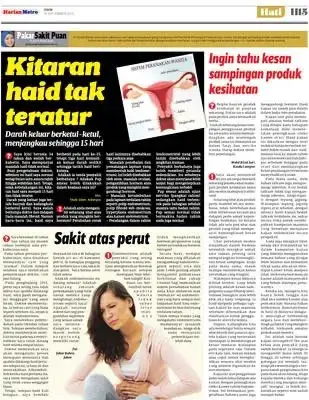 Keratan akhbar berkaitan kesihatan wanita nombor tiga