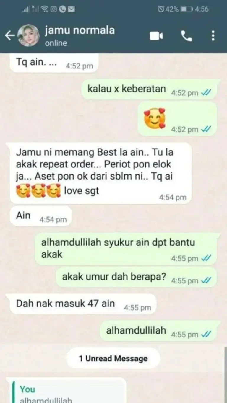 Testimoni pengguna Jamu Songkhla