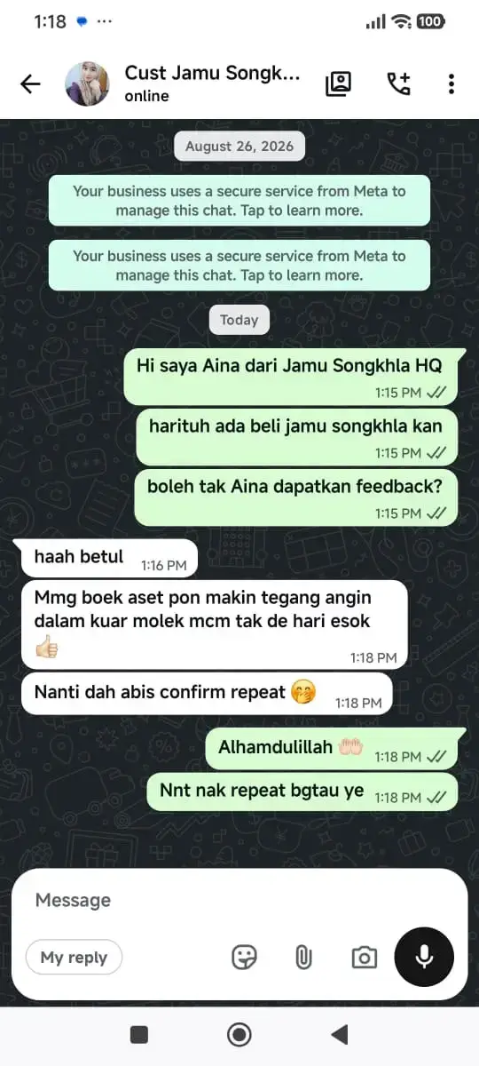 Testimoni pengguna Jamu Songkhla
