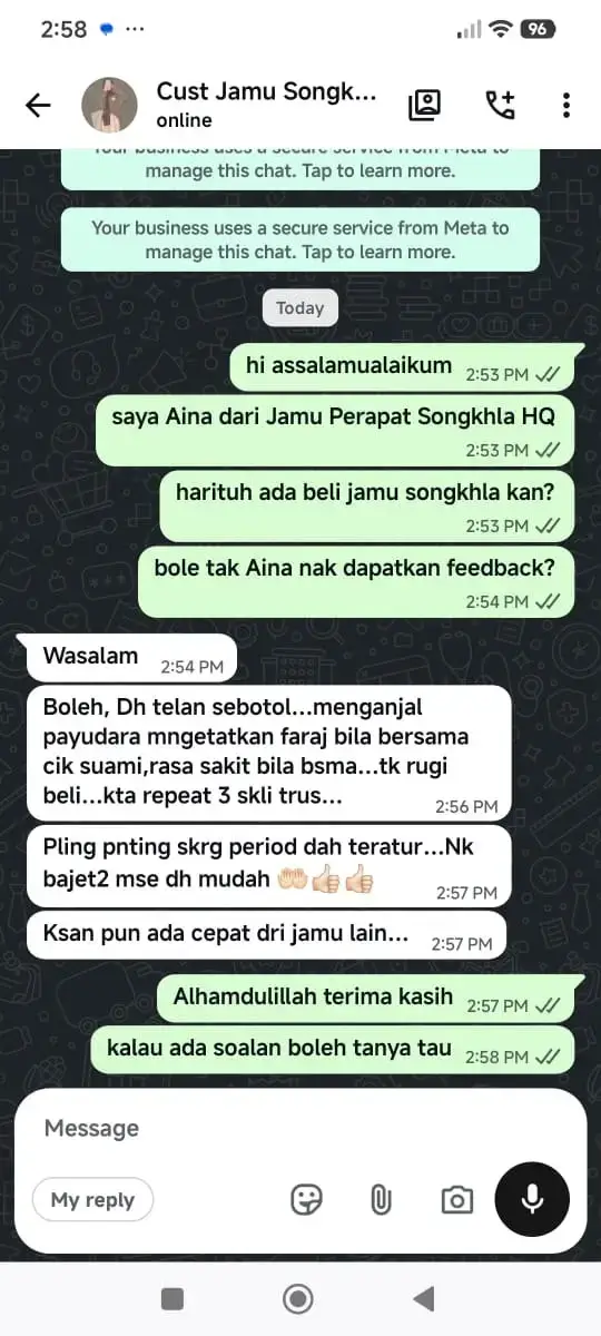 Testimoni pengguna Jamu Songkhla